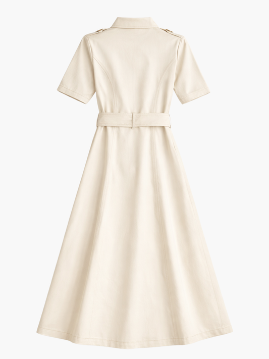 Sandstone Grace Woven Midi Shirt Dress