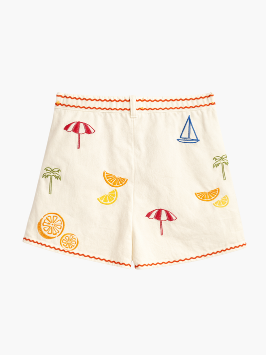 Beach Day Citrus Woven Skort